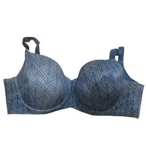 Soma Blue Patterned Bra Vanishing Back Size 42D
